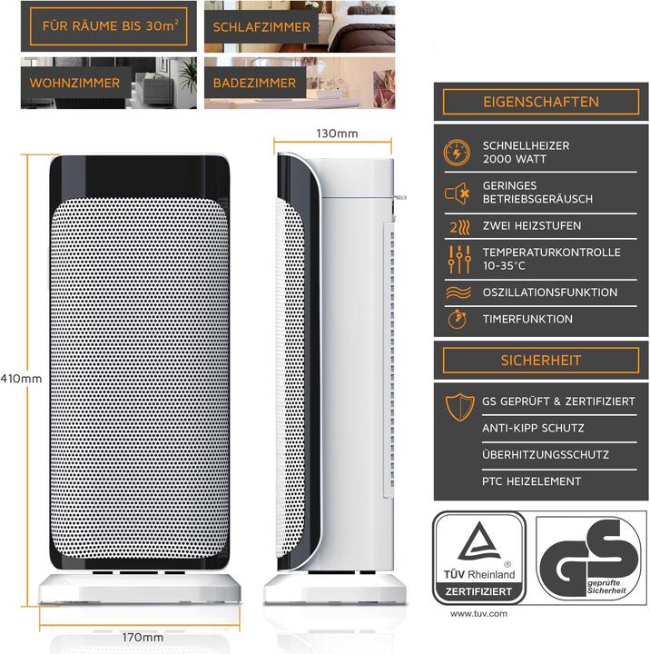 Produktbild Brandson Keramik Heizlüfter (2000 W)