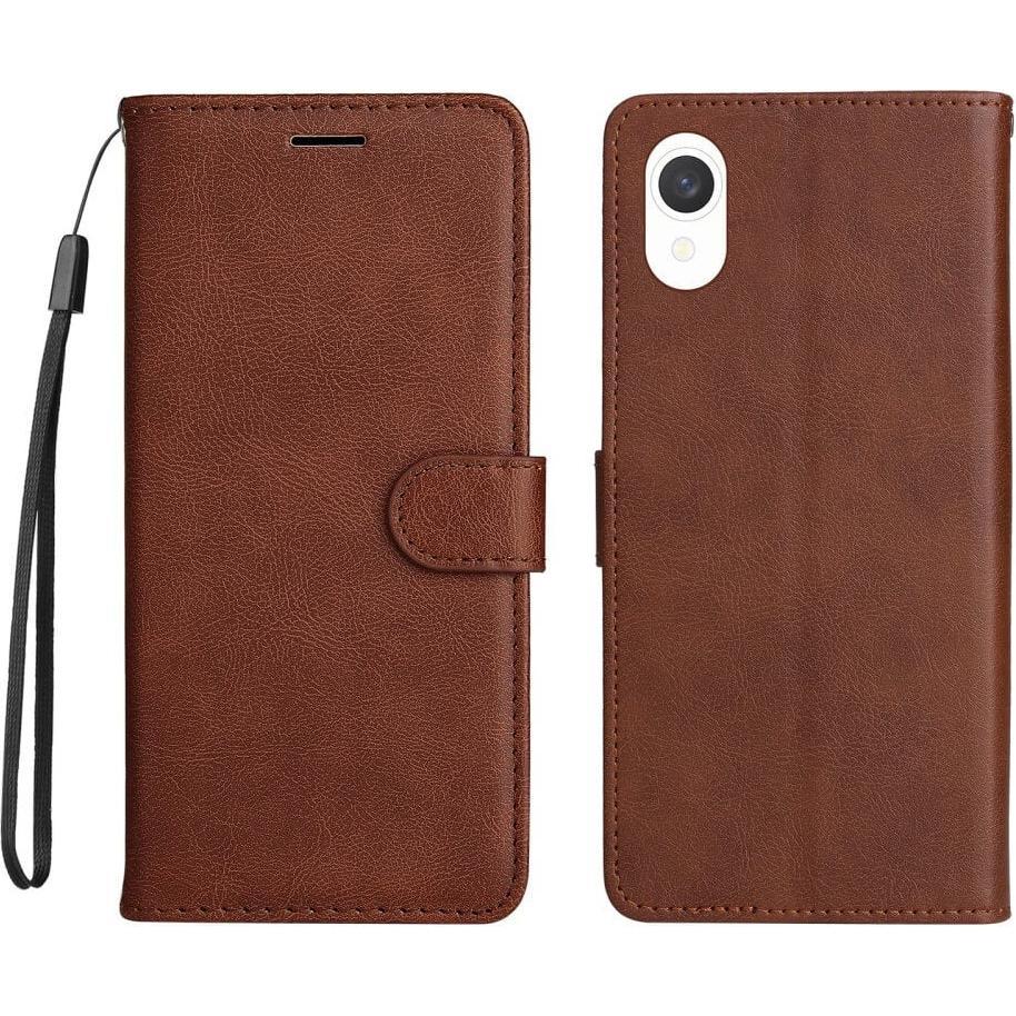 Cover-Discount Galaxy A23e - Leder Etui Hülle braun (Samsung Galaxy A23e), Smartphone Hülle, Braun