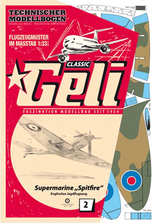 Produktbild Geli supermarine spitfire kartonmodell
