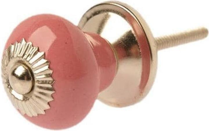 Tranquillo Möbelgriff handgemacht, Ø 2.7 cm, Rosa/Silber