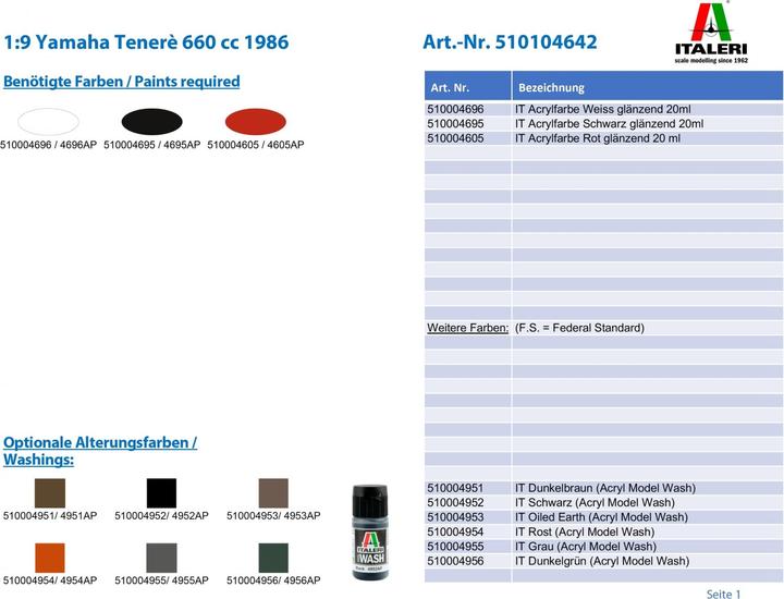 Produktbild 1:9 Yamaha Tenerè 660 cc 1986
