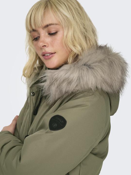 Produktbild Only Kapuze mit abnehmbarem Kunstfell-Rand Gerippte Ärmelbündchen Parka Langer Parka (XXL)