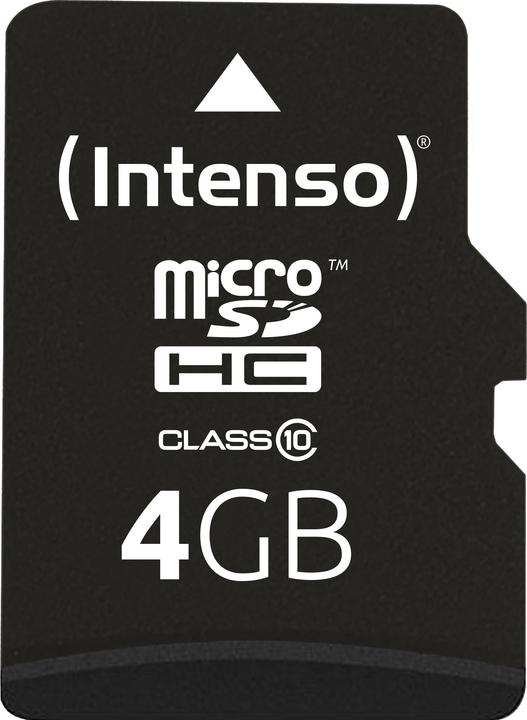 Image du produit Intenso microSD Class 10 (4 Go, microSDHC, U1)