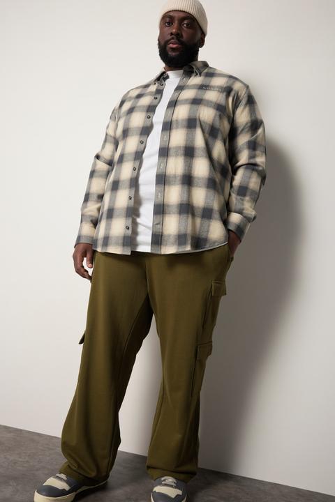 Actual product image Sthuge flannel check shirt, long sleeve, covered button-down collar, modern fit, up to 8 XL (6XL)