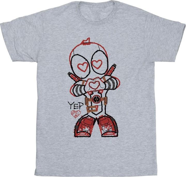 Produktbild Deadpool Love Beam Line TShirt Mädchen (152, 158)