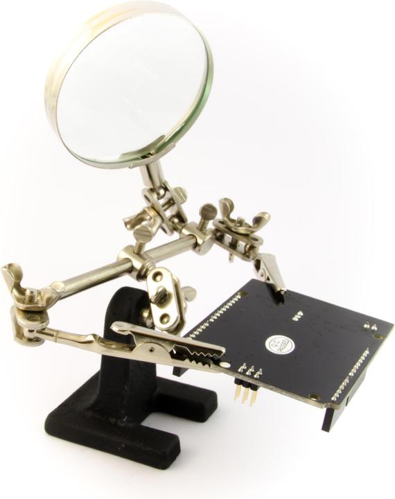 Actual product image Purecrea Soldering aid / Third hand with magnifying glass