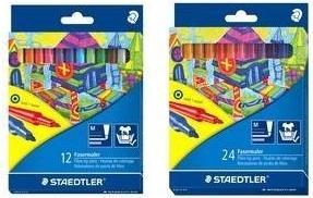 Immagine prodotto Staedtler Penne con punta in fibra Noris Club, astuccio in cartone da 24 pezzi, spessore mina: 1,0 mm (Il colore della scrittura, 24 x)
