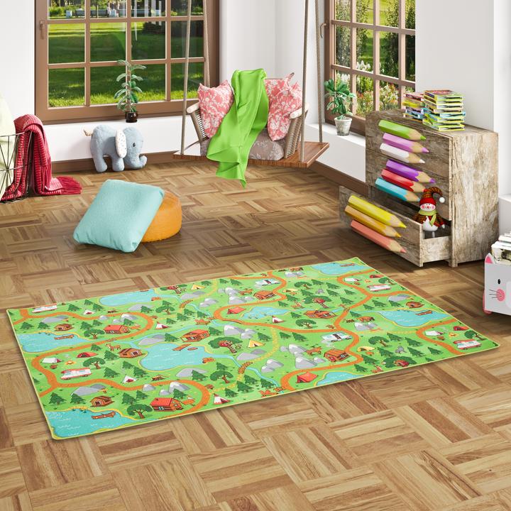 Produktbild Snapstyle Kinder Spiel Teppich Campingplatz (200 x 250 cm)
