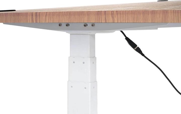 Produktbild Swisshandel24 Schreibtisch, Computertisch, elektrisch höhenverstellbar 160x80cm 53kg braun Struktur, weiss (160 x 80 x 121 cm)