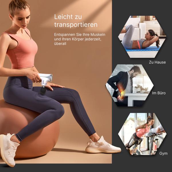 Actual product image Renpho MINI Massage Gun- White (4 Steps, 240 min)