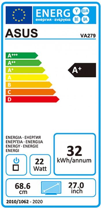 Energie-Label ASUS VA279HAE (1920 x 1080 Pixel, 27")