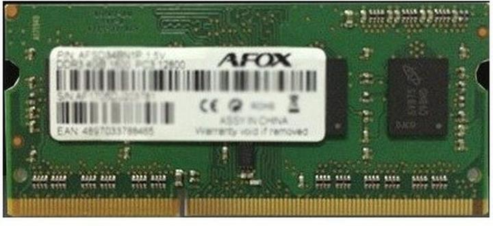 Actual product image AFOX SO-DIMM DDR3 8GB memory module 1600 MHz (1 x 8GB, 1600 MHz, DDR3-RAM, SO-DIMM)