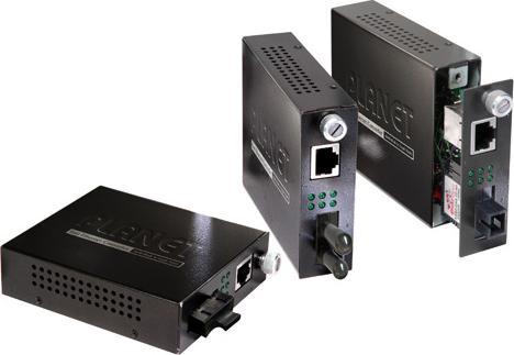 Image du produit Planet Convertisseur de média administrable Multimode 10/100Base-TX à 100Base-FX avec prise PSU ST incluse
