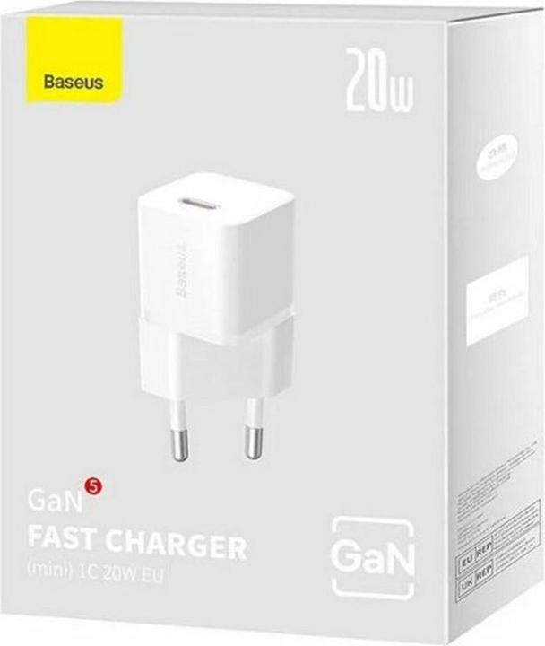 Produktbild Baseus Mini wall charger GaN5 20W (white) (20 W, 1 Port)