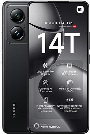 Productafbeelding Xiaomi 14T Pro 12GB/512GB (512 GB, Titanium Zwart, 6.67", Dubbele SIM, 5G)