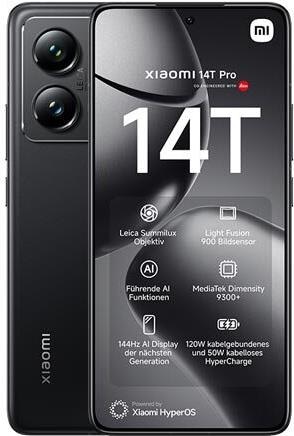 Produktbild Xiaomi 14T Pro (512 GB, Titan Black, 6.67", Dual SIM, 50 Mpx, 5G)