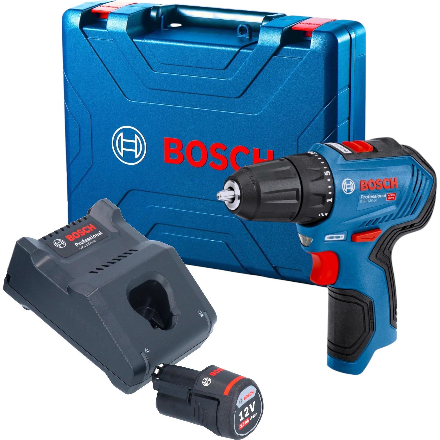 Bosch Professional, Bohrmaschine + Akkuschrauber, Bosch GSR 12V-30 Professional Akku Bohrschrauber 12 V 30 Nm Brushless ...