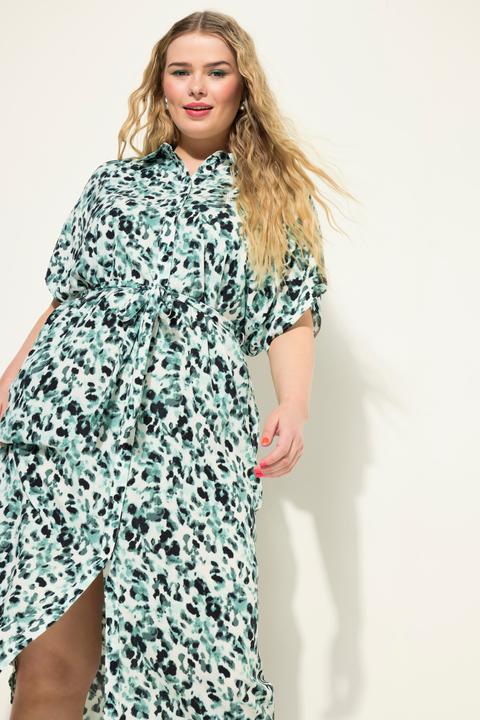 Immagine prodotto Studio Untold Abito chemisier midi dal taglio oversize con stampa allover, collo da camicia e cintura (50, 52)