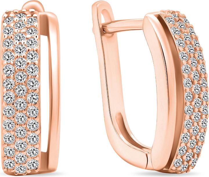 Image du produit Brilio Silver - Boucles d'oreilles élégantes en bronze avec zircons EA530R