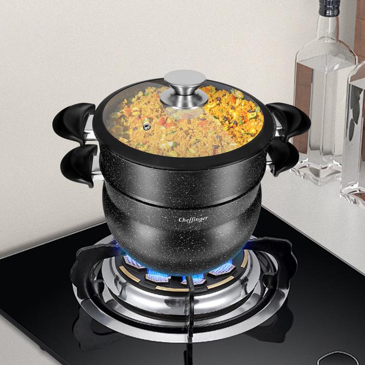 Produktbild JTI Couscous-Auflauf (Bräter + Schmortopf, Edelstahl, 24 x 34 cm)