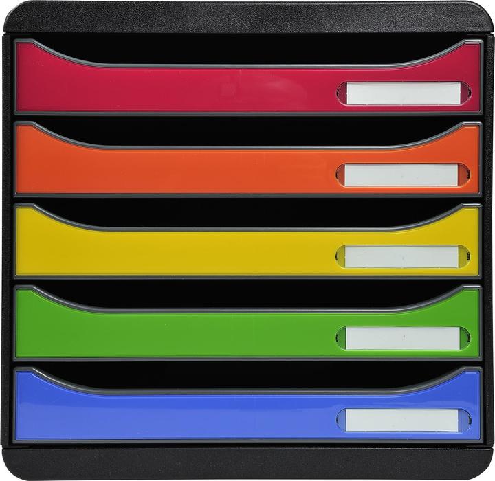 Image du produit Exacompta Boîte à tiroirs BIG-BOX PLUS, format A4+, 5 tiroirs semi-ouverts avec butée de sortie, poignée (A4)