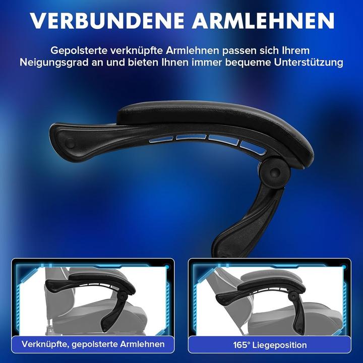 Actual product image Luckracer Ergonomic Gaming Chair with Adjustable Lumbar Support and Footrest