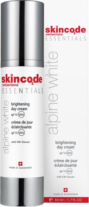 Image du produit Skincode Crème de jour éclaircissante blanche alpine essentielle SPF 15 (50 ml, Crème de jour, SPF 15)