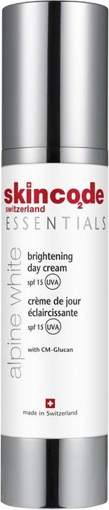 Image du produit Skincode Crème de jour éclaircissante blanche alpine essentielle SPF 15 (50 ml, Crème de jour, SPF 15)