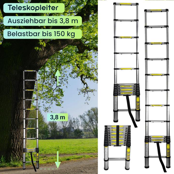 Produktbild Eaxus Teleskopleiter (Teleskopleiter, 380 cm)