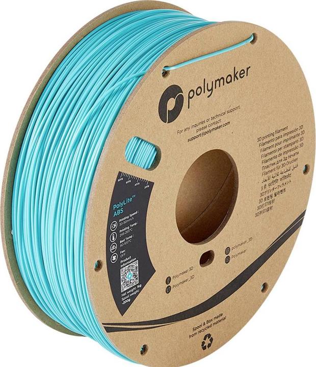 Produktbild Polymaker PolyLite ABS - Teal - 1.75mm (ABS, 1.75 mm, 1000 g, Türkis)