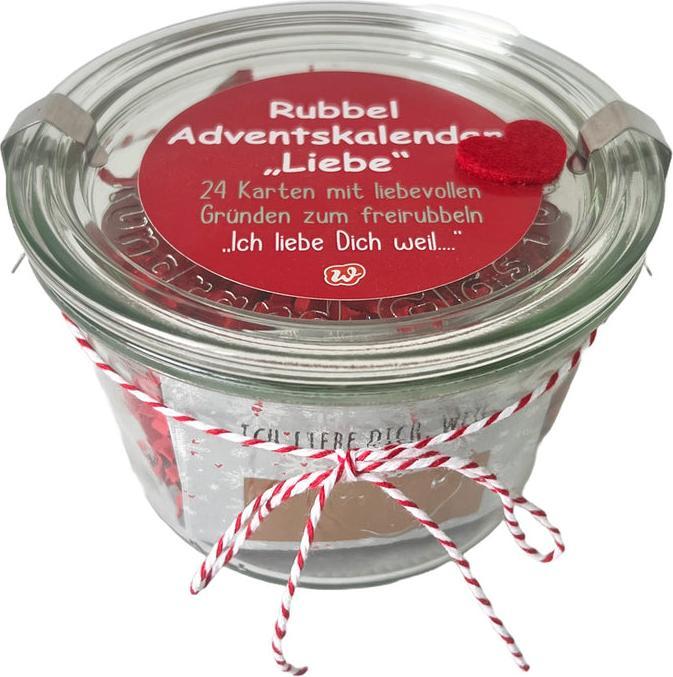Produktbild Wunderle Rubbel Adventskalender Liebe, 11 x 7.5 cm, Rot
