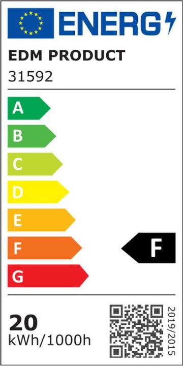 Label énergétique EDM Deckenlampe 31592 Aluminium Kunststoff 20 W Ø 22,5 x 4 cm (4000 K) (1500 lm)