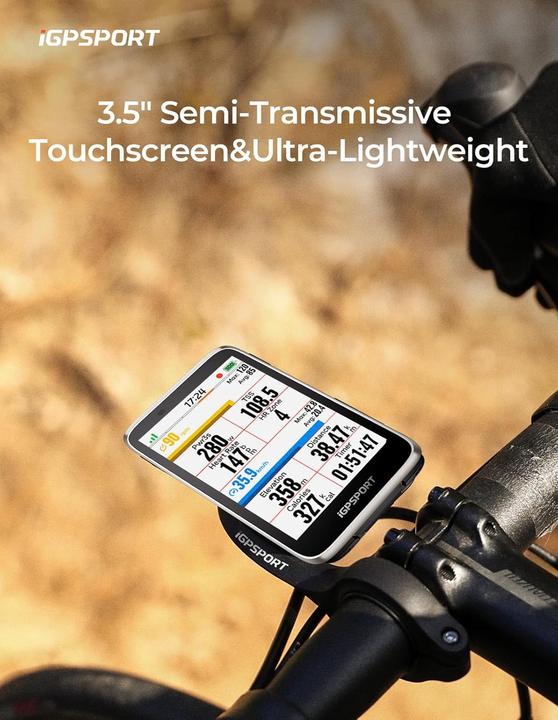 Actual product image iGPSport BiNavi Touch Screen GPS Cycling Computer Grey