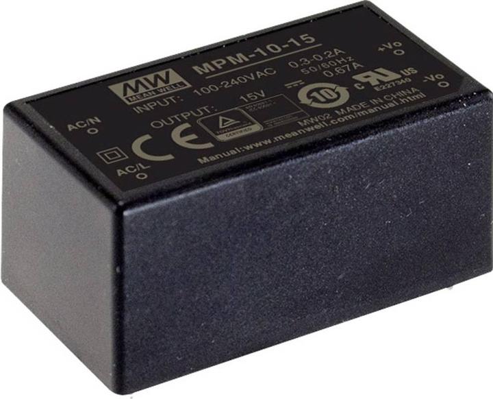 Immagine prodotto MeanWell MEAN WELL MPM-10-15 Alimentatore e convertitore di tensione da 10 W (MPM-10-15)