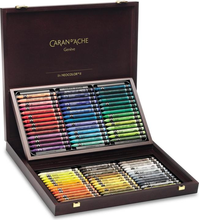 Caran d'Ache Neocolor II Aquarelle Holzkoffer (Mehrfarbig, 84 x)