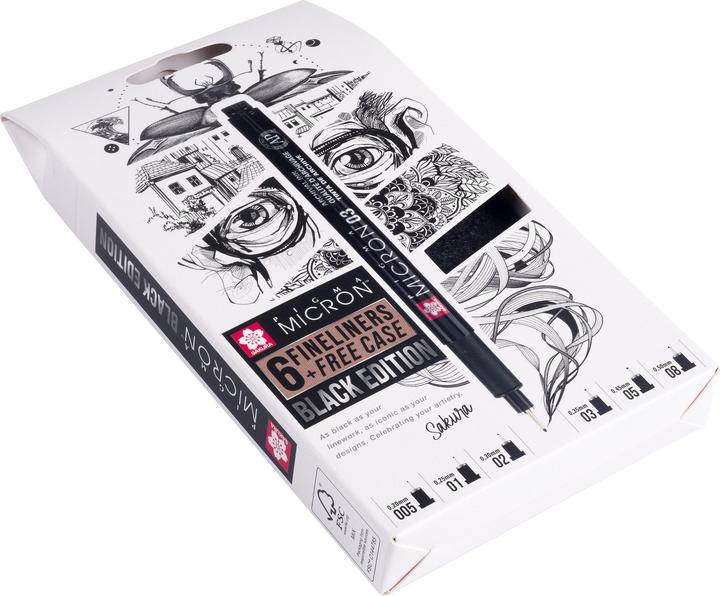 Produktbild Sakura PIGMA MICRON - Fineliner Set 6 Stück (Schwarz, 6x)