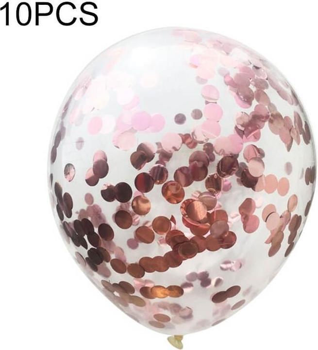 Cover-Discount Set of 10 confetti party balloons pink (10x)