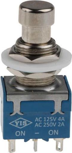RS PRO Footswitch Pushbutton 12mm SPDT solder