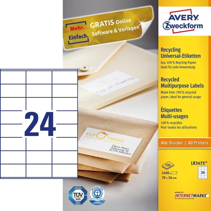 Produktbild Avery Recycling von Universaletiketten