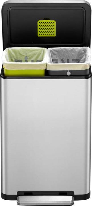 Actual product image EKO Waste separation system X-Cube pedal bin stainless steel 2 x 20 L made of brushed stainless (40 l)