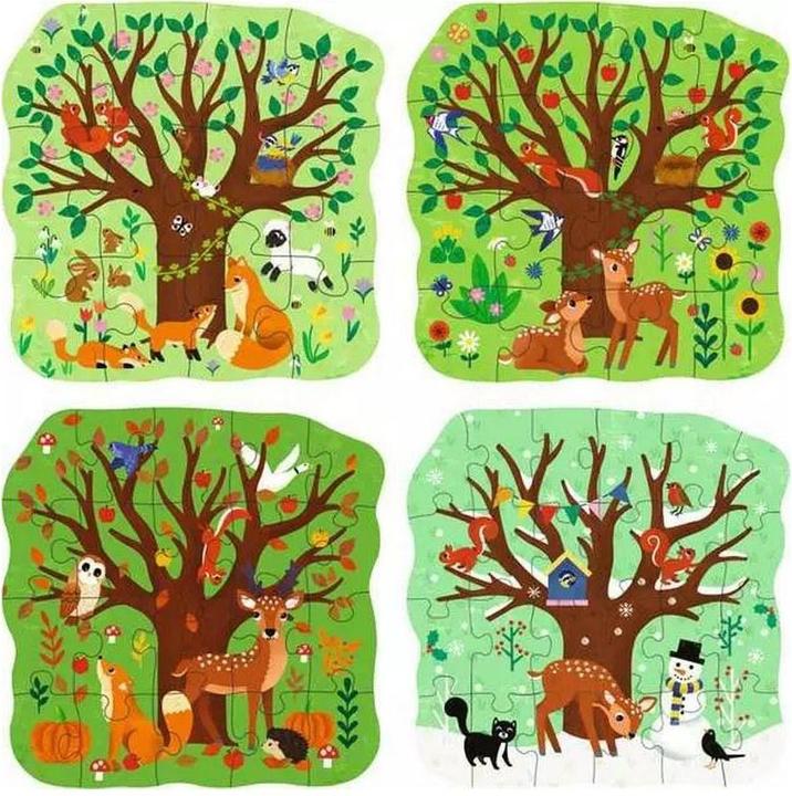 Immagine prodotto Ravensburger Puzzle UP! quattro stagioni di, 12004002 - 4 puzzle a forma di contorno con 12, 16, 20 (24 pezzi)