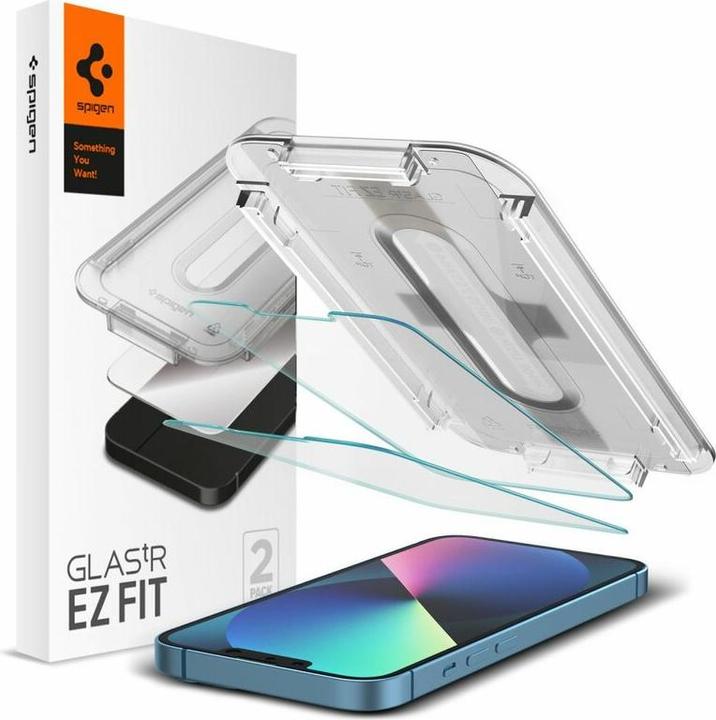 Productafbeelding Spigen Glass.tR EZ Fit (2 Stuk, Apple iPhone 14, Apple iPhone 13, Apple iPhone 13 Pro)