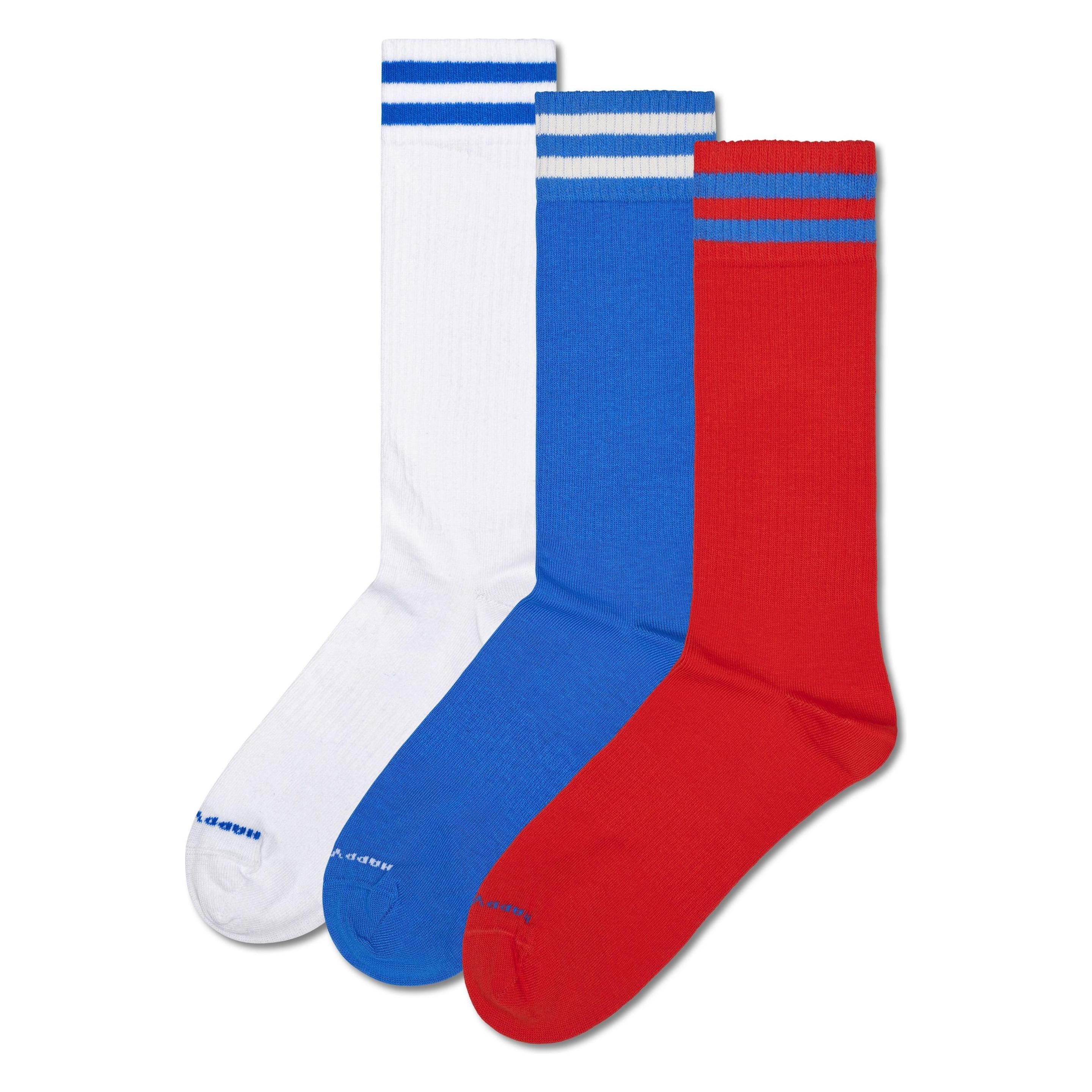 Happy Socks, Unisex, Socken, Solid Sneaker Socks, Mehrfarbig, Weiss, (3er Pack, 36 - 40)