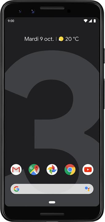 Produktbild Google Pixel 3 (64 GB, Just Black, 5.50", Single SIM, 12.20 Mpx, 4G)