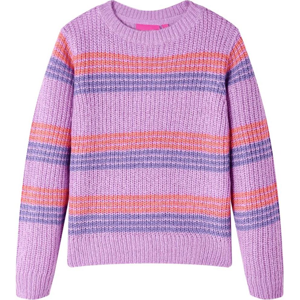 VidaXL, Jungen, Pullover, Kinderpullover mit Streifen Gestrickt Lila und Rosa, Rosa, (104)