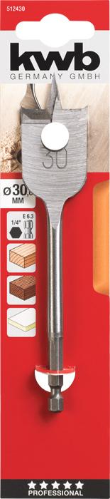 Actual product image kwb Flat milling drill PROFI, ø 30 mm (30 mm)