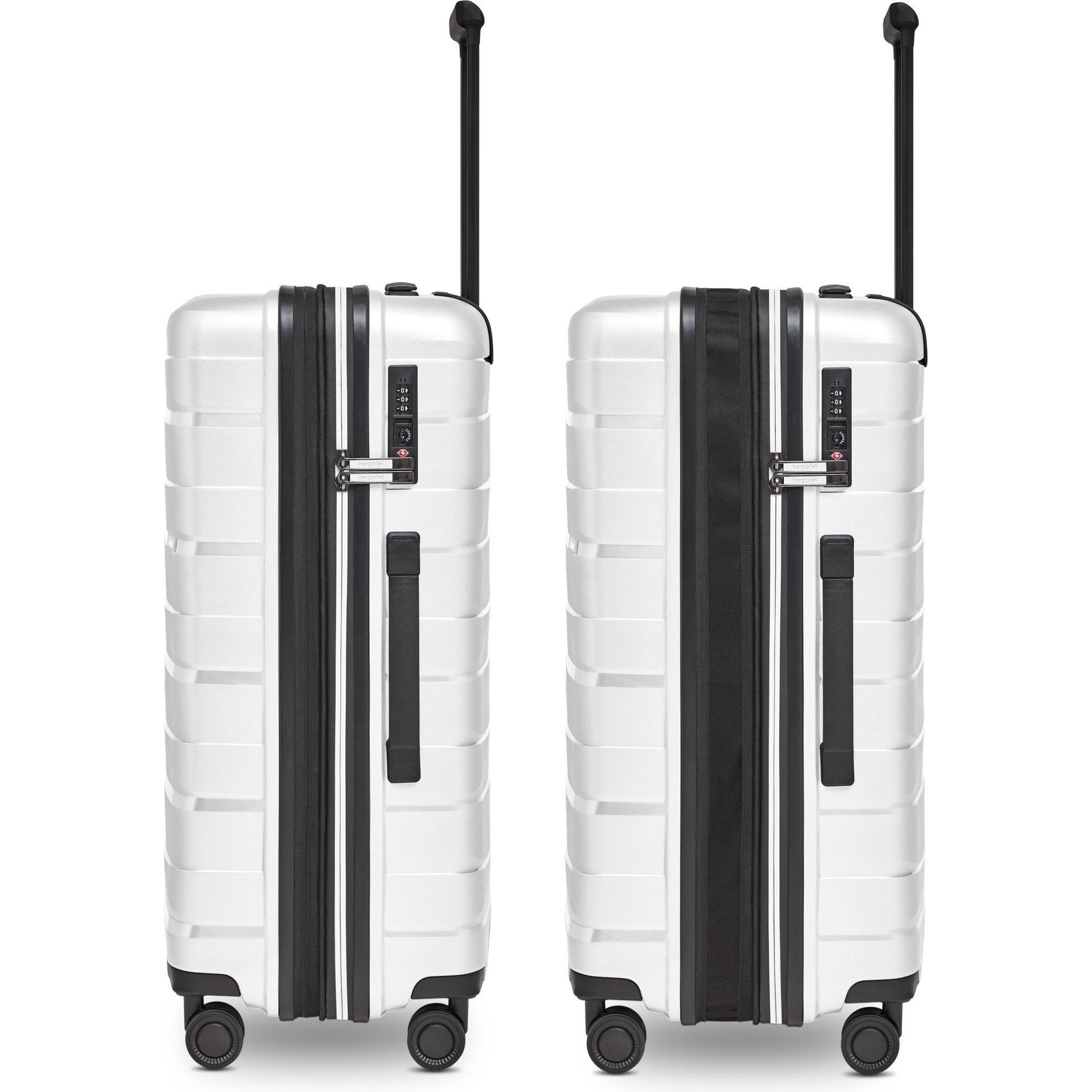 Thumbnail - Bergpfeil, Koffer, Travel 4-Rollen Trolley M 66 cm mit Dehnfalte, Weiss, (72 l, M (50 - 90l))