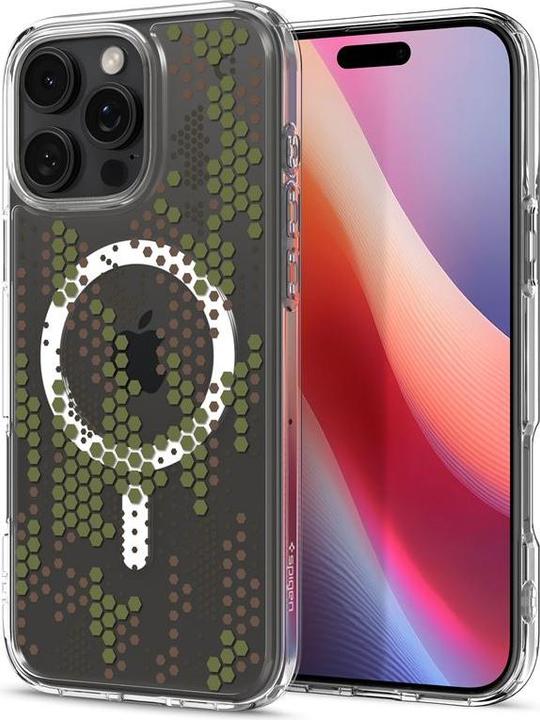Actual product image Spigen Ultra Hybrid MagFit iPhone 16 Pro Case Digital Camo (Apple iPhone 16 Pro)