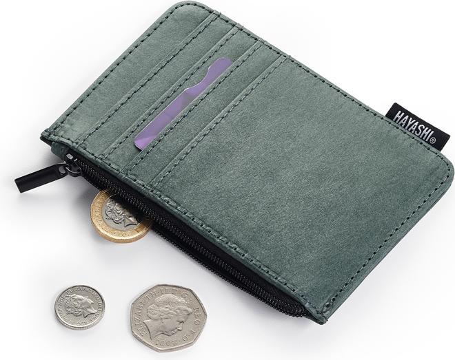 Actual product image Hayashi-UK Wallet with zipper, vegan paper leather