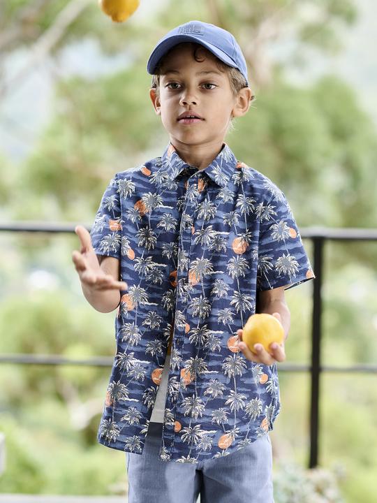 Actual product image Vertbaudet Kurzärmeliges Jungen Hemd mit Palmenprint (128)